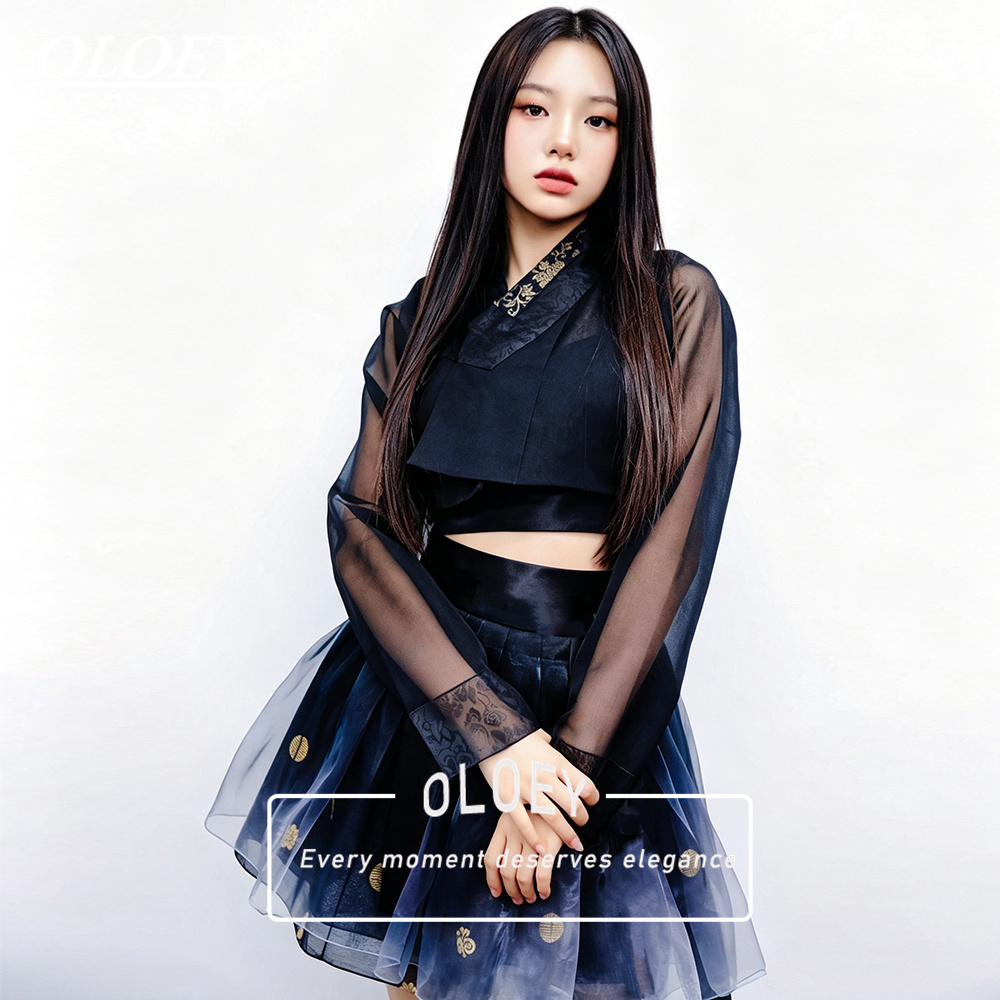 Modern Korean Lifestyle - OLOEY Vintage Contrast Color Short Hanbok