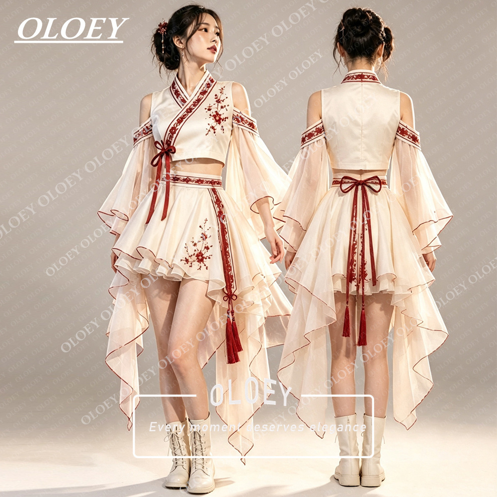OLOEY Modern Red Embroidery Iv - Modern Korean Lifestyle ulasan dan harga