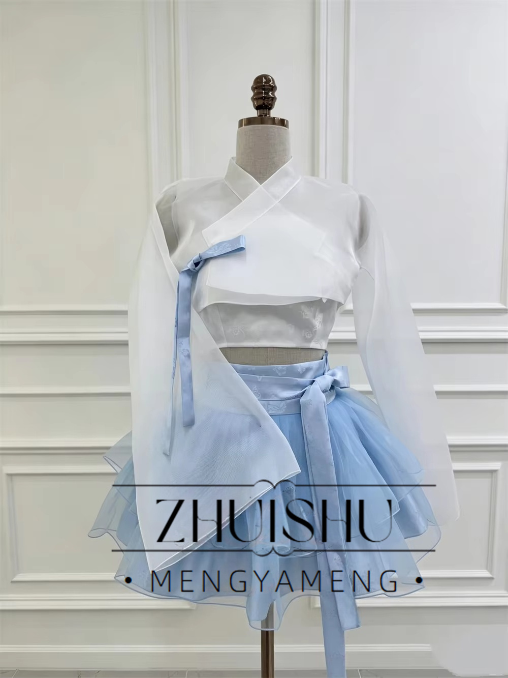 Modern Blue White 3Pcs Short C - Modern Korean Lifestyle ulasan dan harga